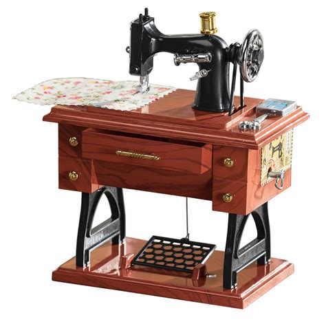 metal sewing machine music box|song box ideas.